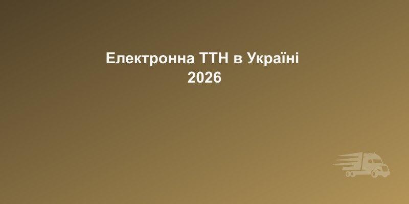 Електронна ТТН (e-TTN) в Україні 2026: що потрібно знати | CarGoPro
